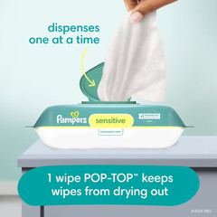 2P Pampers Sensitive Baby Wipes Unscented, 12 Pack, 1008 Total