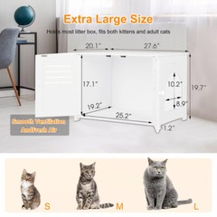 27.6″ Hidden Cat Litter Box Enclosure Cabinet – Stylish Furniture with Divider