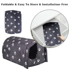 Fhiny Stray Cats Shelter, Waterproof Outdoor Cat M:17.7″×15.7″×13.7″, Black