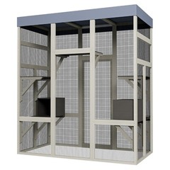70.1″ H Outdoor Cat House Enclosure Catio Wooden Large Cage Pet with Platforms