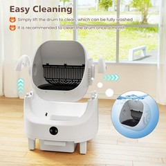 Self-Cleaning Open-Top Large Cat Litter Box for Multi-Cat & Senior Cats Home