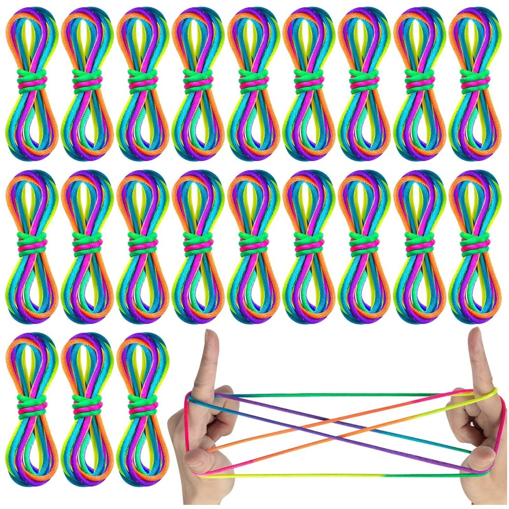 CLESDF Cats Cradle String, 30Pcs Rainbow Color Finger Small, Colour 30pcs
