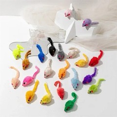 Catnip Mouse Toys Rattle Faux Fur Interactive Cat Toys Bulk Pack 3-200pcs USA