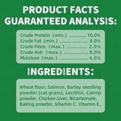 Cat Grass Treats With Natural Salmon & Catnip For Hairball & Dental Care-13.4oz
