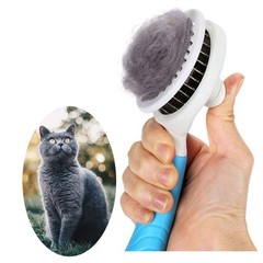 Self Cleaning Slicker Brush – Cat Skin-Friendly Deshedding Blue