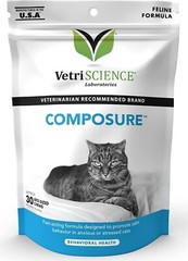 VetriScience Composure Cat Behavioral Calming Bite Sized Chews Chicken 30 ct