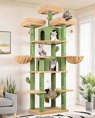 Big Cat Tower Indoor Cats 80inch Cat Tower Multiple Adult Cats XXL Cat Tree W/