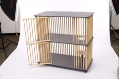 Cat House, Wooden Large Cat Villa, Cat Cage 112*56*108cm/44.1*22*42.5in