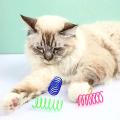 4-200 Pcs Cat Toys Interactive Durable Heavy Gauge Spring Tools Cat Spring Toys