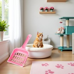 Wide Opening Non-Clumping Litter Box Sifter Cat Litter Pooper Skooper