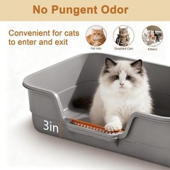 Low Entry Litter Box Senior Cats Extra Large Cat Litter Box W/ High Sides Kitten