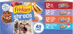 (2 pack)Friskies Shreds in Gravy Variety Pack Canned Cat Food, 5.5-oz,case of 48