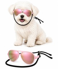 G029 Dog Cat Pet Aviator Sunglasses Glasses for Small Breeds up to 15lbs (Pin…