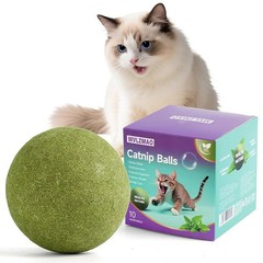 NZLOMXU 3.94 Inches Super Large Catnip Ball Lickable Giant inches, Green