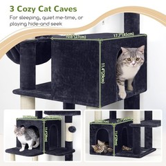 Globlazer Cat Tree Tall, 71 inches Cat Tower for Indoor Adult Cats Multi-Leve…