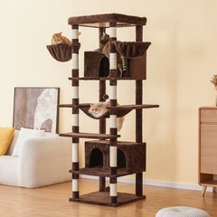 77.6” Cat Tower for Large Cat Climbing Tree Condo Playing House Activity Center
