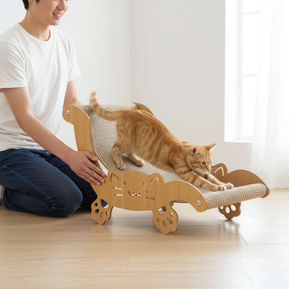 Cat Scratcher Lounger Ergonomic Design Pet Supplies Abrade Resistant for