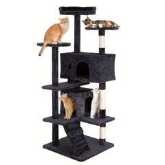DOPINMIN 54in Cat Tree Tower For Indoor Cats, Multi-Level Furniture Activity