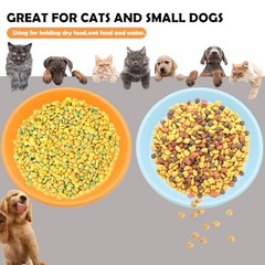 2 Pack Resin Dog Food Plate Shallow Cat Food Bowl Small Pet Feeding Bowl for