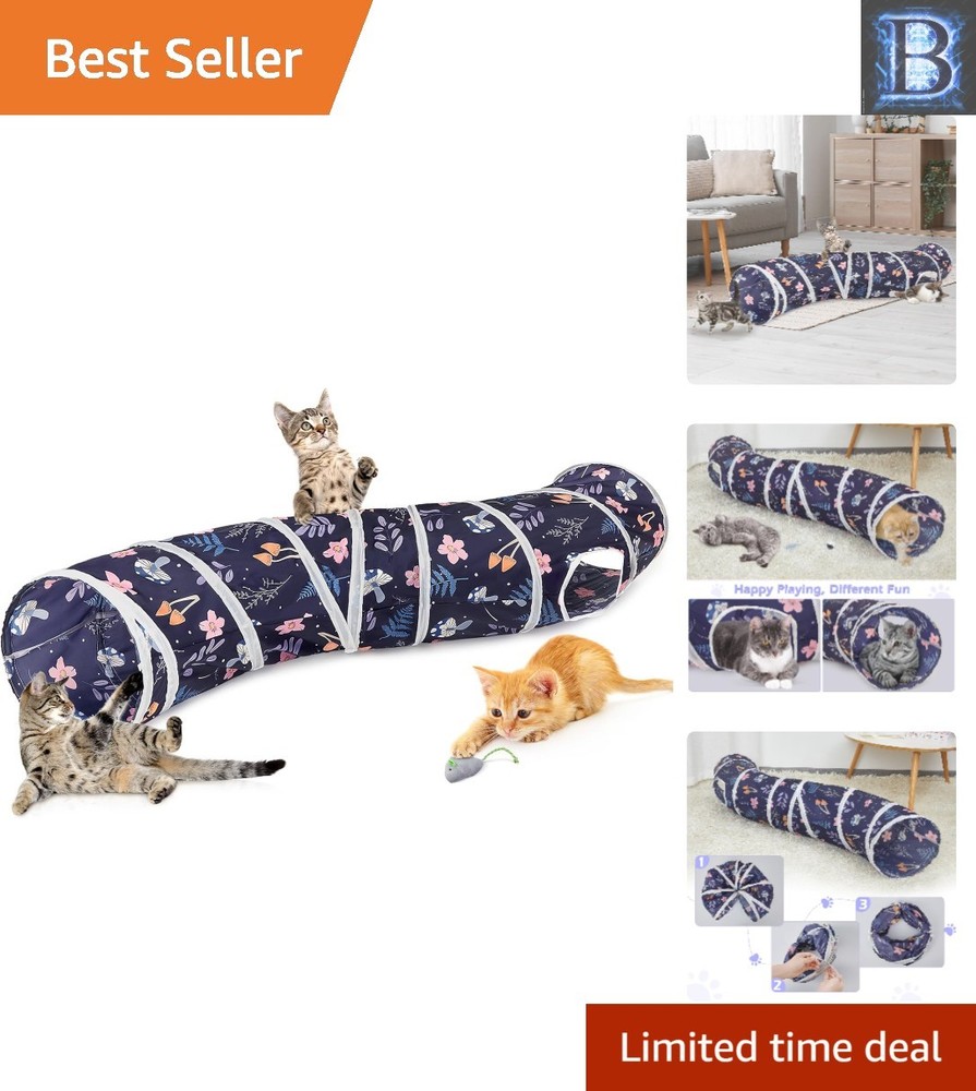Portable S-Shape Cat Tunnel – Safe Play Space for Kittens & Small Breeds