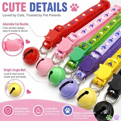 Adjustable Reflective Cat Collar with Bell Nylon Safety Collar for Kitten Puppy
