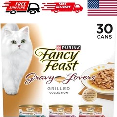 Delicious Purina Gravy Lovers Poultry & Beef Wet Cat Food – 3 oz. Cans, 30 Count