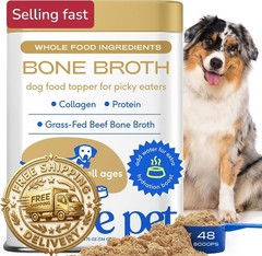 Native Pet Bone Broth for Dogs – Made with Real Beef Bone Broth, Dog Food Topper