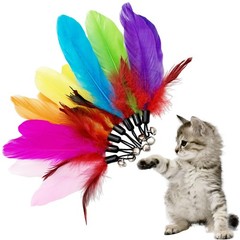 16 Pack Cat Feather Toys Replacement Cat Toy Wand Refills for Kitty Cats