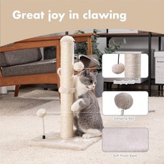 Premium Cat Scratching Post 22in sisal scratcher with Hanging Balls