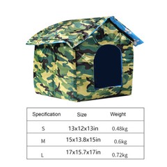 Weatherproof Cat House for Outdoor Pets 600D Shelter Pet For Feral Cats Dog Tent