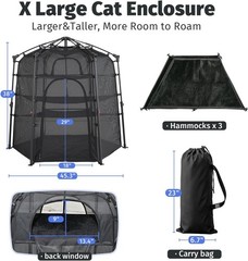 Catio Outdoor Cat Enclosure Pop up Cat Tower Tent Cat Playpen w/Breathable Mesh