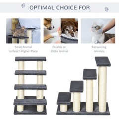 PawHut Cat Tree With 4 Steps For High Beds Couch, Cute Stair Shaped Cat Tree For
