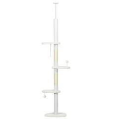 8.4′ Floor to Ceiling Cat Tree, Adjustable Height, Cloud Shape White