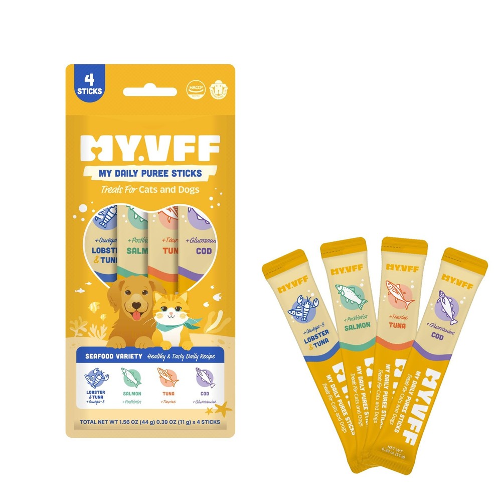 MYVFF My Daily Puree Sticks for Cats & Dogs, 4 Healthy 1.5 Ounce (Pack of 1)