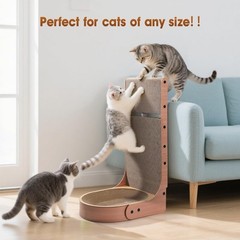 Cat Scratcher, 2 in 1 Multifunctional 26.8 Inch L Shape Cat Scratch Pad Wall …