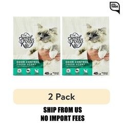 (2 pack) Special Kitty Clumping Clay Cat Litter, Fresh Scent, 45 lbs Box