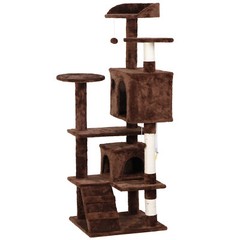 54″ Cat Tree Tower for Indoor Cats Multi-Level Furniture w/Scratching Post Brown