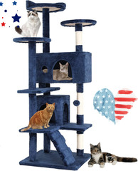 54in Multi-Level Cat Tree Tower Furniture Activity Center with Scratching Posts