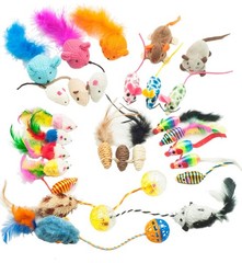 Fashion’s Talk Mouse Cat Toys Mixed Bag 27 Assorted mice pack, Multicolor