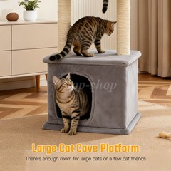 40″ Compact Cat Tree with Semi-Enclosed Condo, Space-Saving for Small Apartments