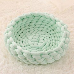 Pet Cat Dog Bed Fluffy Soft Cat Dog Bed Round Marshmallow Donut Cat Bed Sleeping