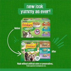 3 Pack Purina Friskies indoor Wet Cat Food Variety Pack, 5.5 oz 24 cans