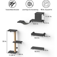 Cat Wall Furniture Set Climbing Shelves Scratching Post Indoor Space Saver New