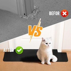 Uross Carpet Protector for Pets -3.6FT Black Round Corner Plastic Under Door …