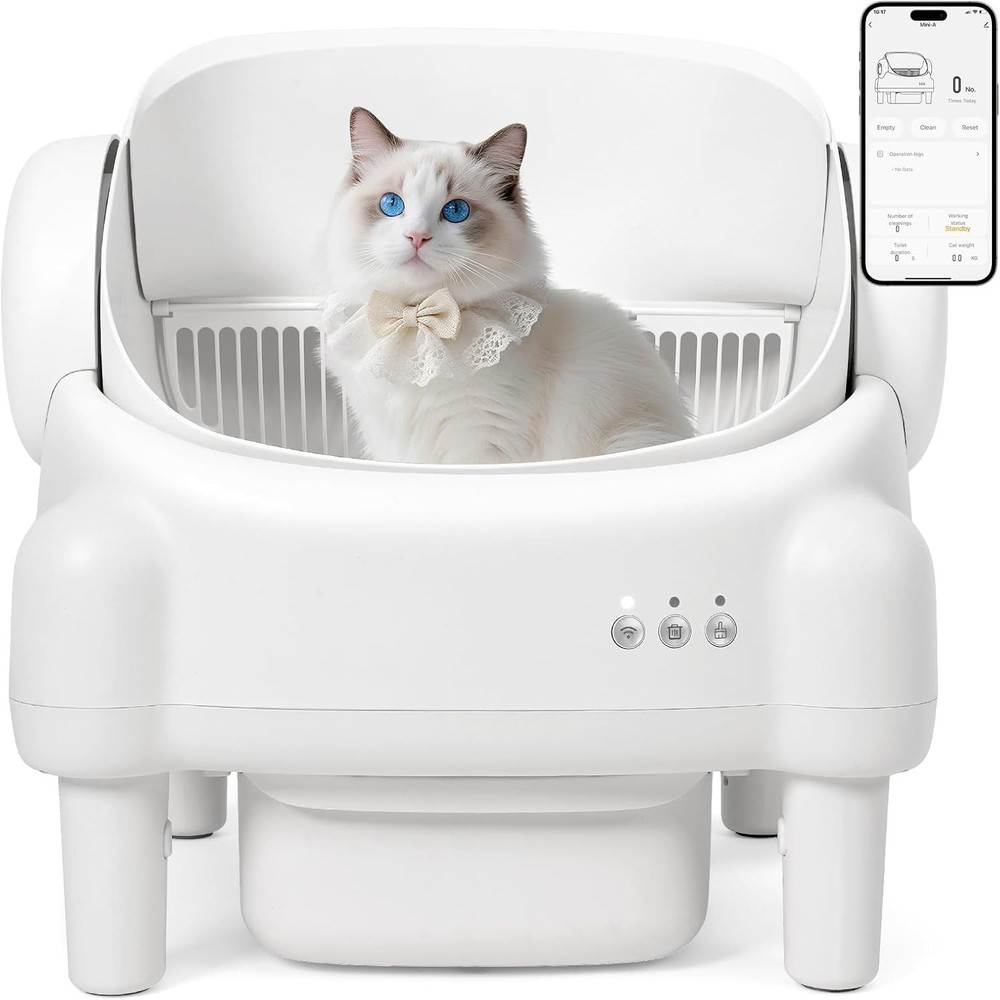 Self Cleaning Cat Litter Box Open Top Automatic Litter Box With App Control