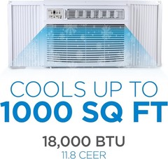 BLACK+DECKER Window Air Conditioner 18000 BTU, AC Window Unit Cools Up to 1000 S