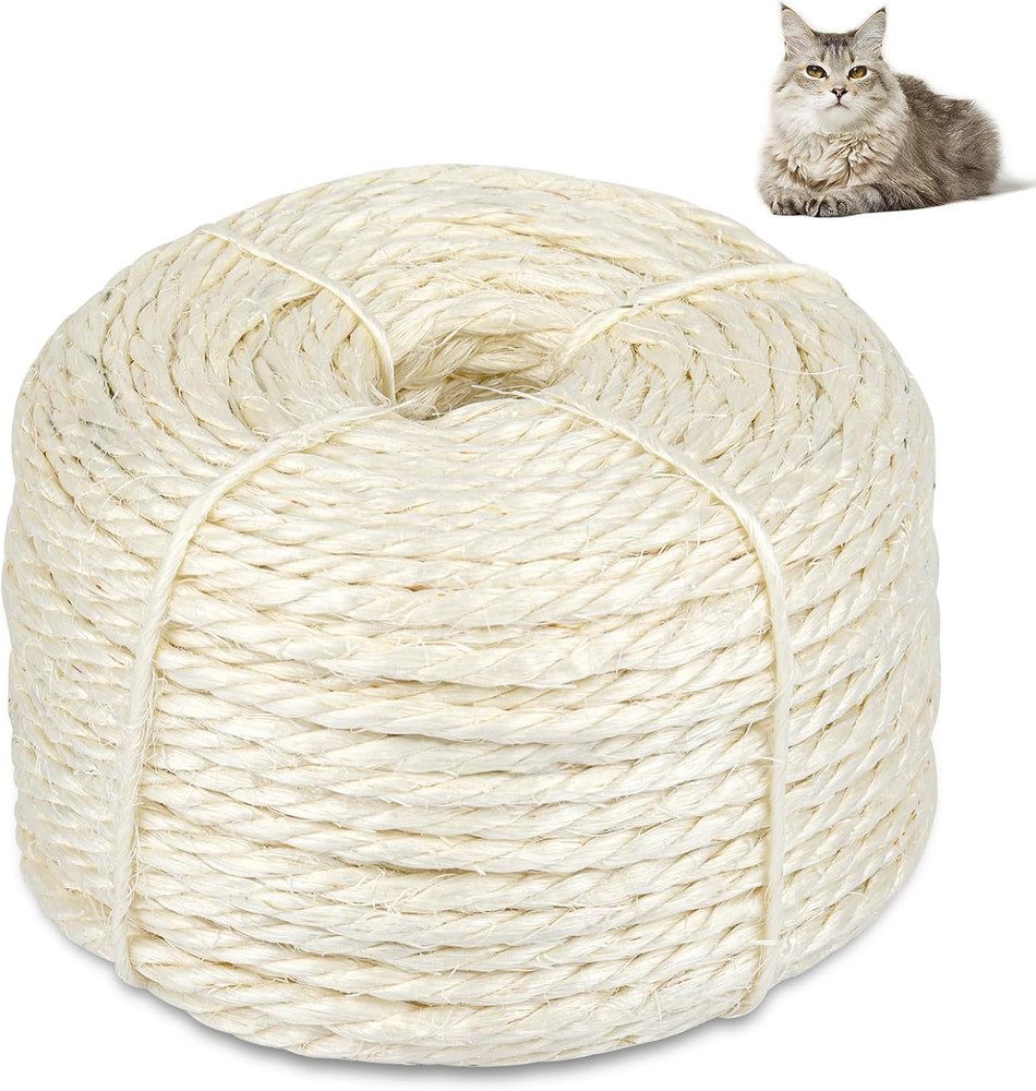 164ft Sisal Rope Cat Scratching Post Natural Hemp Twine White DIY