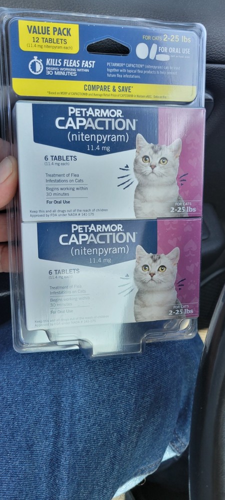 CAPACTION – Oral Flea Treatment Cats 2-25Lbs – 2 Pack Sealed 04/27