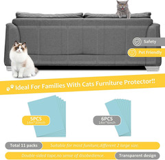 Anti Cat Scratch Furniture Protectors, Couch Corner Protectors for Cats, 11 Pcs