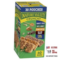 30 Count (Pack of 1) Oats & Honey, Peanut Butter, Oats & Dark Chocolate